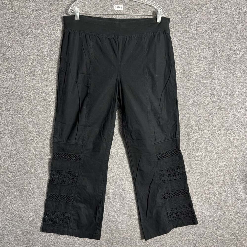 XCVI Mindset Women's Size XL Wide Leg Open Pannel Crochet Boho Beach Resort Pant
